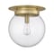 Z-Lite Calhoun Flush Mount, 1-Light, 13 In.W x 14 In.H, Heritage Brass/Clear Seedy 7506F13-HBR - alternate 2